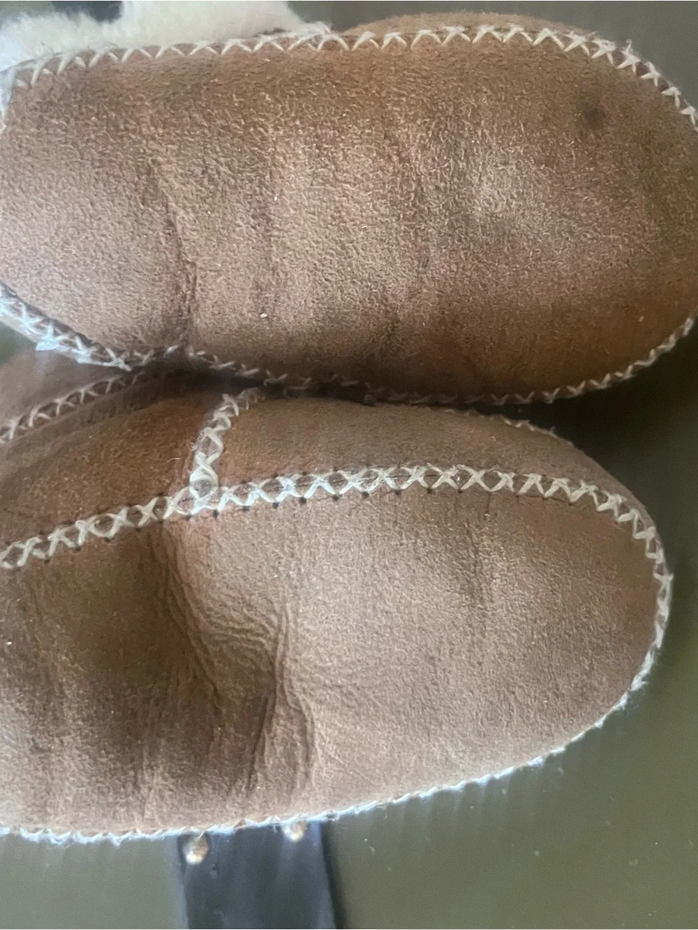 Cozy Brown Suede Baby Moccasin Booties sheepskin